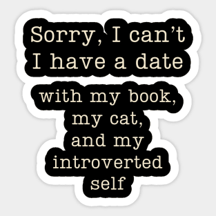 Introverts Books Cats Sticker